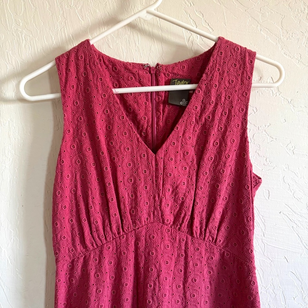 Taylor V-Neck Sleeveless Eyelet Dress Maxi